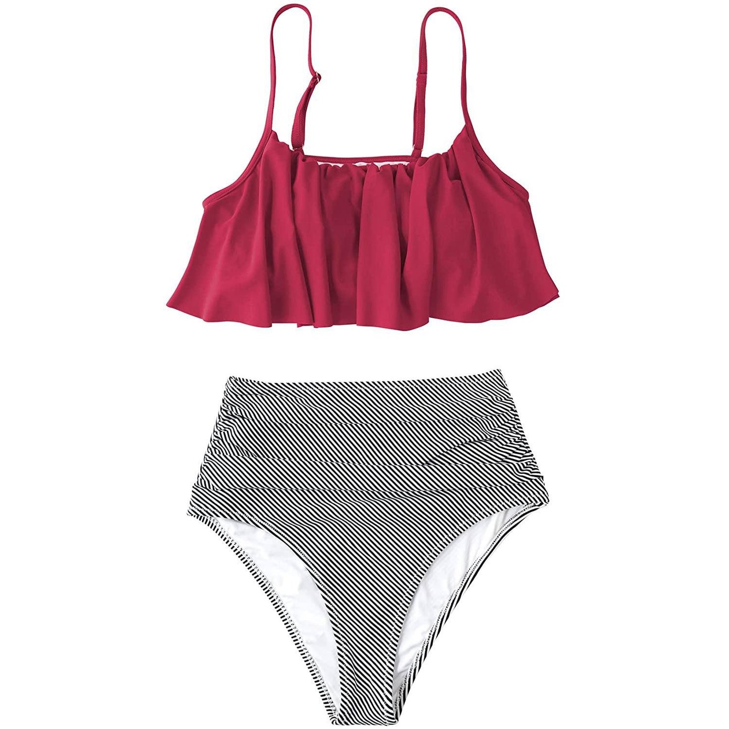 Women's High Waisted Falbala Bikini Set